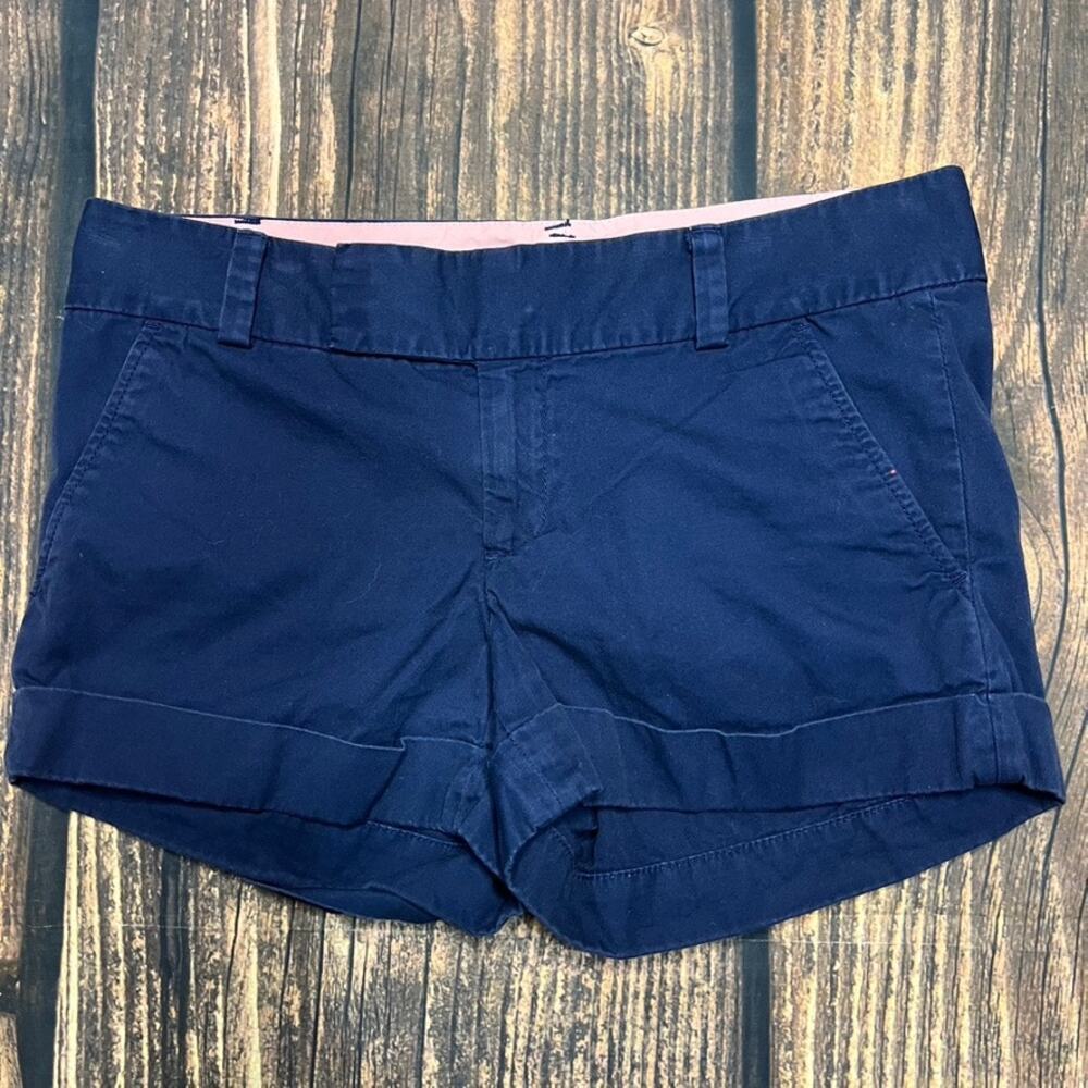 Lilly Pulitzer Women's Chino Barclay Shorts Blue Size 2 Flat Front Pockets